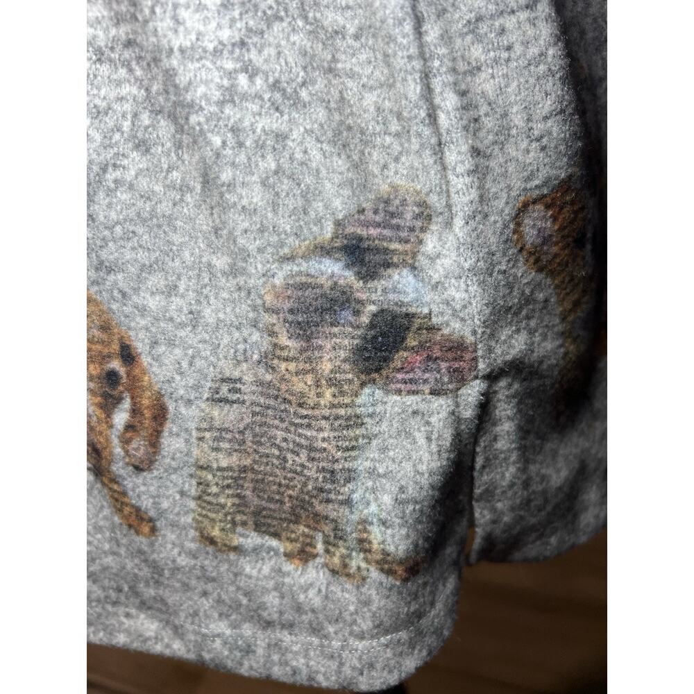 ALI MILES (M) Women Top-Dog-Frenchie-Gray V-neck-3/4 Sleeve-Corgie-Dachshund-EUC - Picture 11 of 16